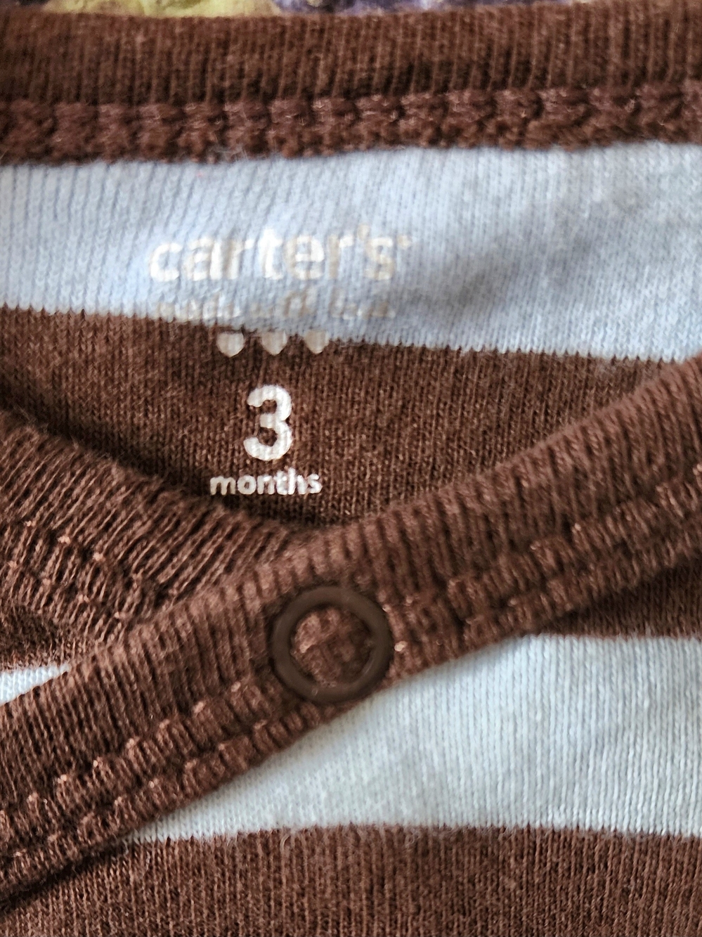 Carter's Brown & Light Blue Striped Baby Kimono Top - Picture 2 of 3